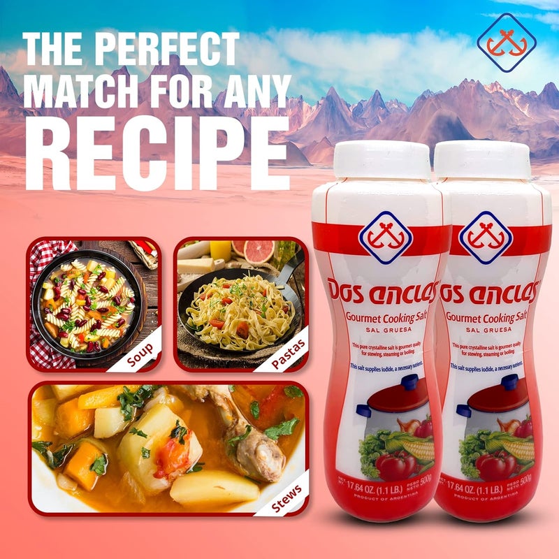 Dos Anclas Gourmet Cooking Salt Coarse Crystals - 2 Pack - Image 4